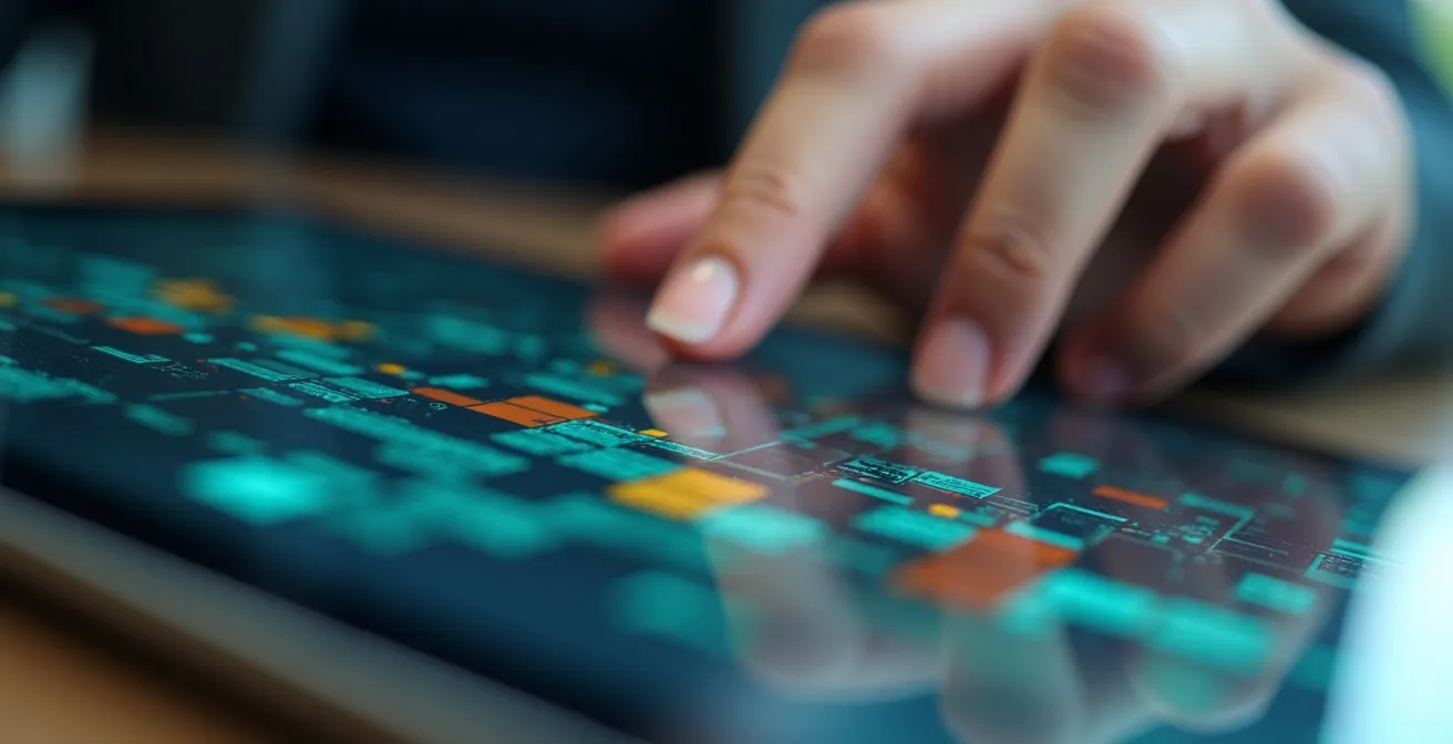 Person conducting detailed research on accreditation databases