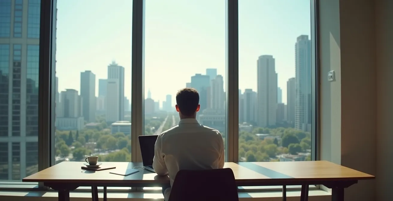 Professional analyzing refinancing options with decision framework