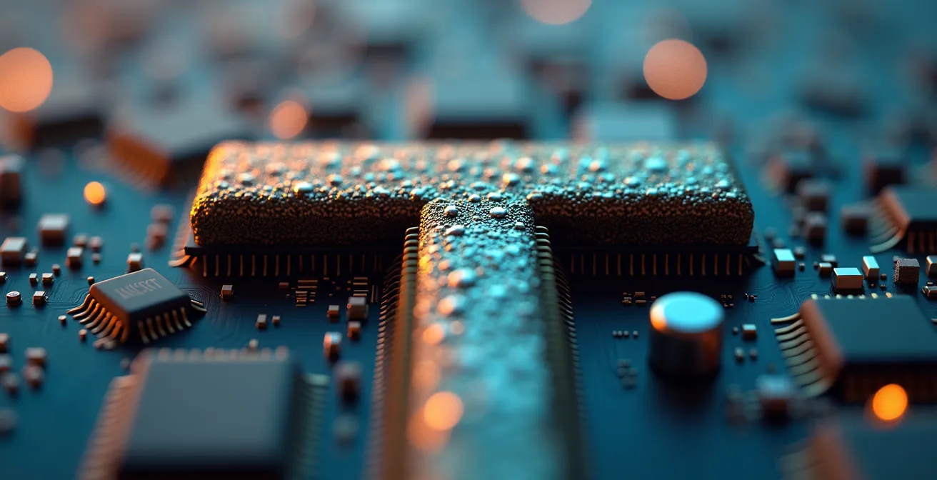 Abstract macro shot of intersecting skill pathways forming a T shape